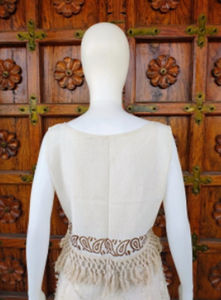 Top Corto Casual Bohemio para Mujer, Bordado, de Algodón Tejido, Cuello Redondo, con Flecos y Borlas, Sin Mangas, para Verano e Invierno, ODM Personalizado - Product Image 4