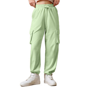 Pantalones de chándal de algodón súper holgados y extragrandes para mujer, con bolsillos tipo cargo, talla grande, estilo jogger, de felpa francesa - Product Image 1
