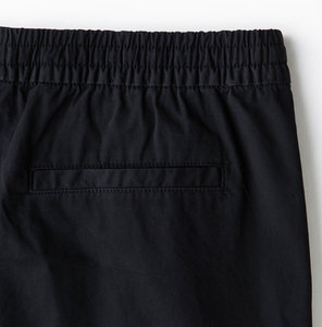 Men Solid Color Bermuda Shorts Elastic Waist Casual Woven Mid Length <b>Drawstring</b> Closure - Product Image 2