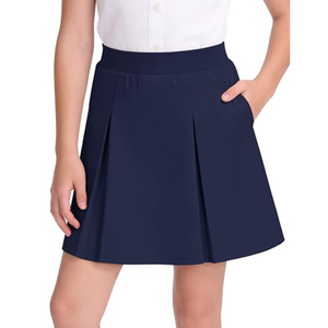 Jupes-Shorts Scolaires Kaki pour Filles en Polyester et Spandex, Plissées, Taille Élastique, Faciles à Enfiler - Product Image 5