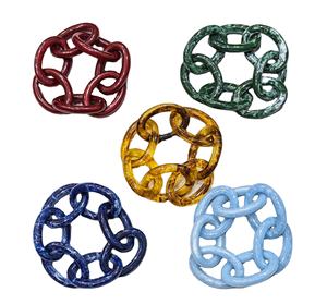 Servilletero de resina con eslabones de cadena de calidad superior con efecto de mármol, servilletero de color personalizado de diseñador para decoración de mesa de fiesta - Product Image 1