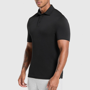 Men Solid Color Knitted Short Sleeve <b>Polo</b> Shirt Breathable Casual Golf Wear <b>Black</b> Custom Golf <b>Polo</b> Shirts Manufacturer - Product Image 2