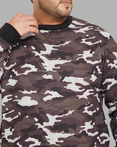 Sublimation Tie-Dye Fleece Sublimation <b>Sweatshirt</b> <b>Men</b> Crew Neck Casual Regular Fit Autumn Gray <b>White</b> Patterned Long Sleeve - Product Image 2
