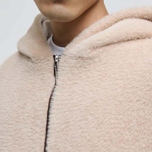 Chándal de mohair para hombre con cremallera, de piel sintética, corte holgado, cálido, cómodo, personalizable con LOGO, estilo casual - Product Image 3