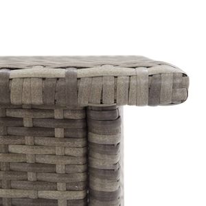 Mesa Compacta y Resistente para Exteriores en Ratán PE Gris y Acero con Recubrimiento en Polvo, Muebles de Patio - Product Image 4
