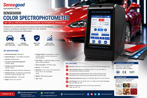 Spectrophotomètre couleur portatif 400-700 Nm, résolution spectrale 1 Nm, mesureur de réflectance visible pour revêtement de peinture automobile - Product Image 3