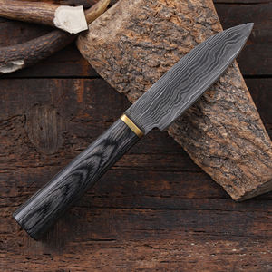 Cuchillo de Caza y Camping Nordic Forge de Acero de Damasco con Hoja Fija de 8.65 Pulgadas, Punta Caída, Mango de Madera Pakka de Grado Industrial, Personalizado OEM - Product Image 4