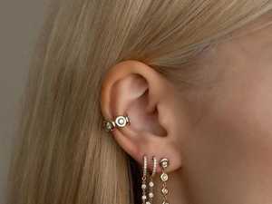 Manchette d'oreille en or massif 14K 18K, sertie de diamants de laboratoire bombés, sans perçage, à enfiler, pour femme, vente en gros - Product Image 4
