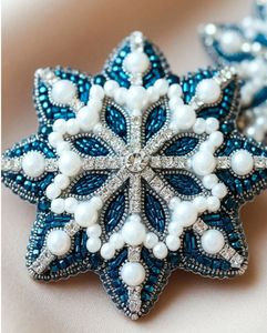 MD HANDICRAFTS Luxury Floral Embroidery Brooch with Hand Sewn Crystal Beads and Pearls Elegant Handmade <b>Wedding</b> Brooch - Product Image 4