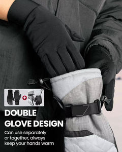 Gloves Rechargeable <b>Battery</b> <b>Heated</b> Microfiber Gloves Mittens Sports Gear Snowboarding Winter Warm - Product Image 3