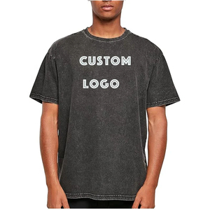 Wholesale Washed Tee Heavy Weigh <b>T</b>-<b>shirt</b> DTG <b>Black</b> Oversized <b>T</b>-<b>Shirt</b> Men'S Graphic Acid Wash Vintage Custom <b>T</b> <b>Shirt</b> - Product Image 6