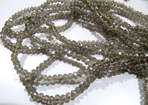 Cuentas facetadas de labradorita con revestimiento AB, cuarzo hidro, forma rondelle, tamaño 3mm, hilo de 14 pulgadas de largo. - Product Image 4