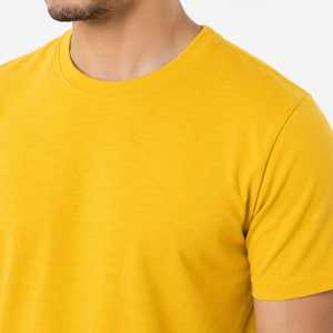 T-shirt en coton pour homme, col ras du cou, manches courtes, respirant, séchage rapide, coupe classique, couleur unie, vêtement décontracté, 100% coton jersey tricoté - Product Image 5