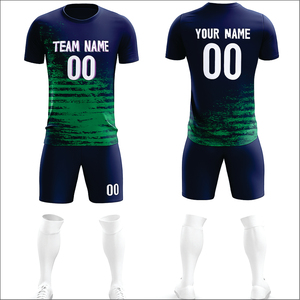 ชุดฟุตบอลแบบยูนิเซ็กซ์สั่งทำพิเศษ เนื้อผ้าแจ็คการ์ดพิมพ์ลายด้วยความร้อน ระบายอากาศได้ดี แห้งเร็ว ชุดเต็มสำหรับผู้ใหญ่ แบบ 3 มิติ - Product Image 3