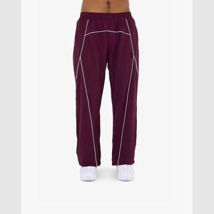OEM <b>Men</b>’s Baggy Sweatpants Loose Fit Wide Leg Streetwear <b>Trousers</b> with <b>White</b> Piping Stripes Fashion Unisex Casual Nylon <b>Trouser</b> - Product Image 3