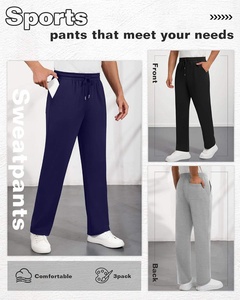 Pantalones Deportivos para Hombre, Paquete de 3, Estilo Jogger con Abertura en la Parte Inferior, Bolsillos, Cintura Media, Holgados, para Yoga y Uso Deportivo, 100% Lona - Product Image 6