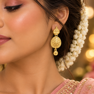 Premium 24K Gold Plated Floral <b>Necklace</b> <b>Set</b> Women Traditional <b>Indian</b> Trendy Designer Statement Wedding & Party Matching Earrings - Product Image 2