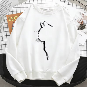 Sudaderas con capucha para mujer, profesionales, divertidas, con estampado de gato, sudaderas con capucha lisas, básicas, cálidas, de forro polar, suaves, transpirables, con cuello redondo - Product Image 1