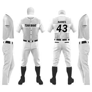 Conjunto de Uniforme de Béisbol Personalizado para Hombre, Manga Corta con Rayas Moradas, Poliéster que Absorbe la Humedad, Talla Adulto, Ropa Deportiva OEM - Product Image 3