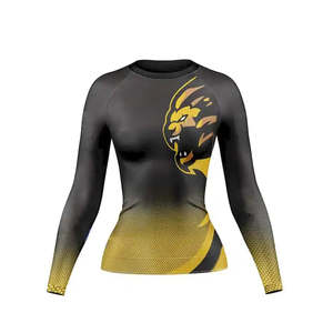 Wholesale Sublimation Printed Mma Rash Guard for Men Men's Short <b>Sleeve</b> Compression Rashguard Bjj with side panels - Product Image 5