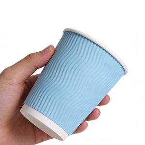 Vasos Desechables de Papel Sintético con Pared Ondulada para Café Caliente, Grado Alimenticio, Aislados, Venta al Por Mayor - Product Image 2