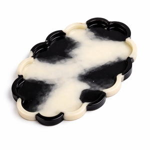 Plateau de service rond en résine verte et jaune, forme nuage, pour table à manger et décoration intérieure, très vendu - Product Image 6