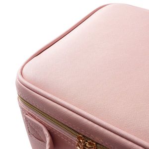 Borsa da Viaggio Professionale Multistrato ad Alta Capacità con Tracolla per Cosmetici e Accessori, Colore Rosa - Product Image 6