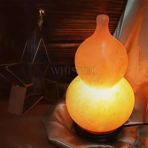 Lampe de sel de l'Himalaya miniature sculptée en cristal naturel, lumière chaude, décoration moderne pour la maison, lampe de table du Pakistan - Product Image 2