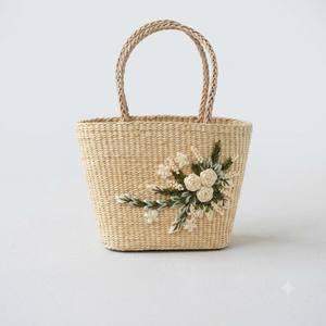 กระเป๋าถือสะพายข้าง 99 GOLD DATA Catarina Bohemian ทำจากผักตบชวา ดีไซน์วินเทจทันสมัย พร้อมซิป เป็นมิตรกับสิ่งแวดล้อม กระเป๋าใบเล็กสำหรับผู้หญิง - Product Image 1