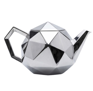 Modern Geometric <b>Stainless</b> <b>Steel</b> <b>Teapot</b> with Faceted Diamond Design Glossy Finished <b>Stainless</b> <b>Steel</b> for Catering & Restaurant - Product Image 2