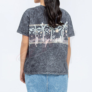 เสื้อยืดคอกลมโอเวอร์ไซส์สำหรับผู้หญิง ZM ทรงหลวม แขนสั้น สีพื้น เรียบง่าย สวมใส่สบาย ผลิตจากผ้าฝ้าย 100% ระบายอากาศได้ดี เนื้อผ้าถัก - Product Image 3