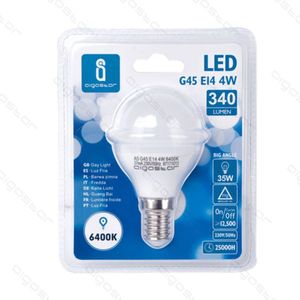 Lampadina LED G45 E14 4W 6400K Luce Diurna 340 Lumen Ampio Angolo - Product Image 1