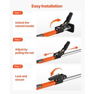 Barres de chargement télescopiques en acier robuste réglables de 40 à 73 pouces avec patins antidérapants pour SUV/berline, attaches à cliquet pour cargaisons - Product Image 5