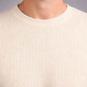 Custom Mens <b>Waffle</b> Knit T <b>Shirt</b> Unisex Oversized Fit Heavyweight 100% Cotton High Quality Short Sleeve Tee - Product Image 6