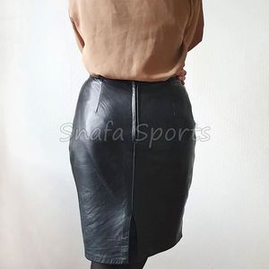 Falda de Cuero Genuino Vintage de Alta Calidad para Mujer con Diseño Plisado Bordado, Servicio OEM - Precio al por Mayor - Product Image 2
