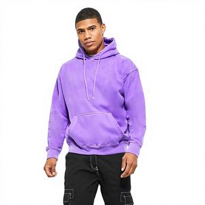 Sweat-shirts et sweats à capuche unisexes de qualité supérieure, lavage à l'acide, design urbain élégant, confort élevé en hiver, polaire uni teint, brodé - Product Image 1