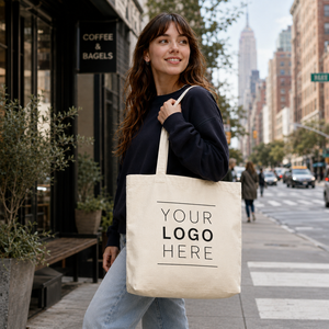 Custom Logo Organic Cotton <b>Canvas</b> <b>Tote</b> Bag Reusable Shopping Bag Long Handle Soft Shoulder Bag for Daily Travel - Product Image 3