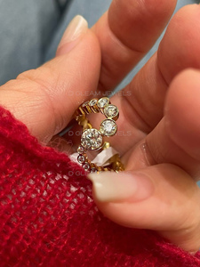 แหวนเพชร Open Wrap Lab, แหวนเพชรทรงกลม 14K, แหวนเพชรทรงกลมแบบ Bezel Set, แหวนมินิมอลปรับขนาดได้, แหวนหรูหรา - Product Image 4