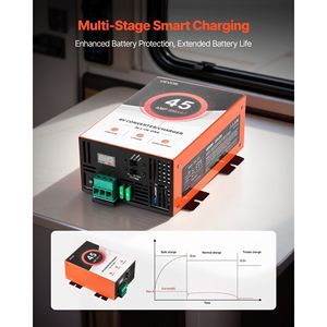 45 Amp RV Power Converter Smart Charging 110V AC 12V DC Battery <b>Charger</b> <b>Multi</b> Stage 13V 16.5V Operating RV Electrical Systems - Product Image 5