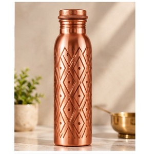 ขวดน้ำทองแดงลายต้นไม้แบบพกพาสำหรับเดินทาง - Product Image 3