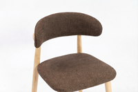Chaise de salle à manger rembourrée moderne, style nordique, avec pieds en bois massif, fauteuil en tissu, chaise d'appoint minimaliste en polyester pour la maison et le salon