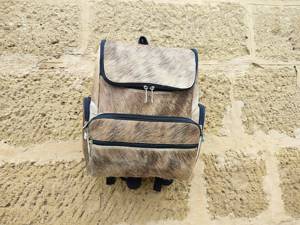 High-Volume Hair-on-Hide <b>Leather</b> <b>Backpack</b> <b>Real</b> Cowhide Fur Rucksack Western Travel Bag Wholesale LHBP-0274 - Product Image 2