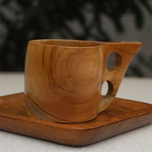Chope à bière en bois artisanale avec poignée sculptée en forme de dragon, tasse à café ou à thé, design rustique vintage, chope à boire en bois - Product Image 4