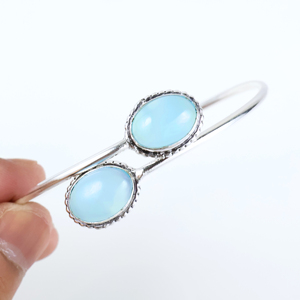 Wholesale Multi-Gemstone Spiral <b>Bangle</b> <b>Bracelet</b> 925 Sterling <b>Silver</b> Plated Adjustable Wrap Cuff Jewelry for Women - Product Image 4