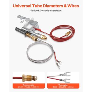 Kit di Assemblaggio Pilota Gas OE 14D0477 LPG8404 SRV14D0477, Ricambio per Accensione Caminetto Modello D0100X38RTT Lexington Forge Monessen - Product Image 6