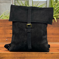 OEM ODM Custom ized Großhandel Stock Travel Trendy Große Kapazität Premium-Qualität Echt Wildleder Leder Rucksack für Männer & Frauen