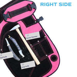 Kit d'outils de fermeur : Marteau de fermeur, Pince à sabots, Coupe-sabots, Pince à décolter les sabots, Pince à cintrer les sabots, Couteau à sabots avec tablier de sécurité rose - Product Image 4