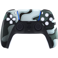 Pour coque de contrôleur PS5-Unique blanc noir Camouflage bricolage plaque frontale de remplacement et coque de pavé tactile