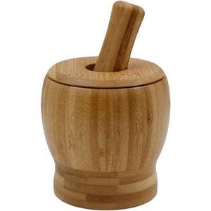 Smooth Finish Wooden Mortar Pestle Acacia Wood Kitchen <b>Grinder</b> <b>Herb</b> & Spice Crushing Tool - Product Image 6
