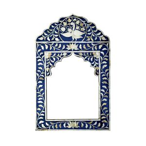 Premium Bone Inlay <b>Mirror</b> <b>Frame</b> Artisanal Wooden Base Decorative Vanity <b>Mirror</b> For Contemporary Spaces - Product Image 1